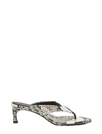 Kitten Heel Leather Mule - Sandaler