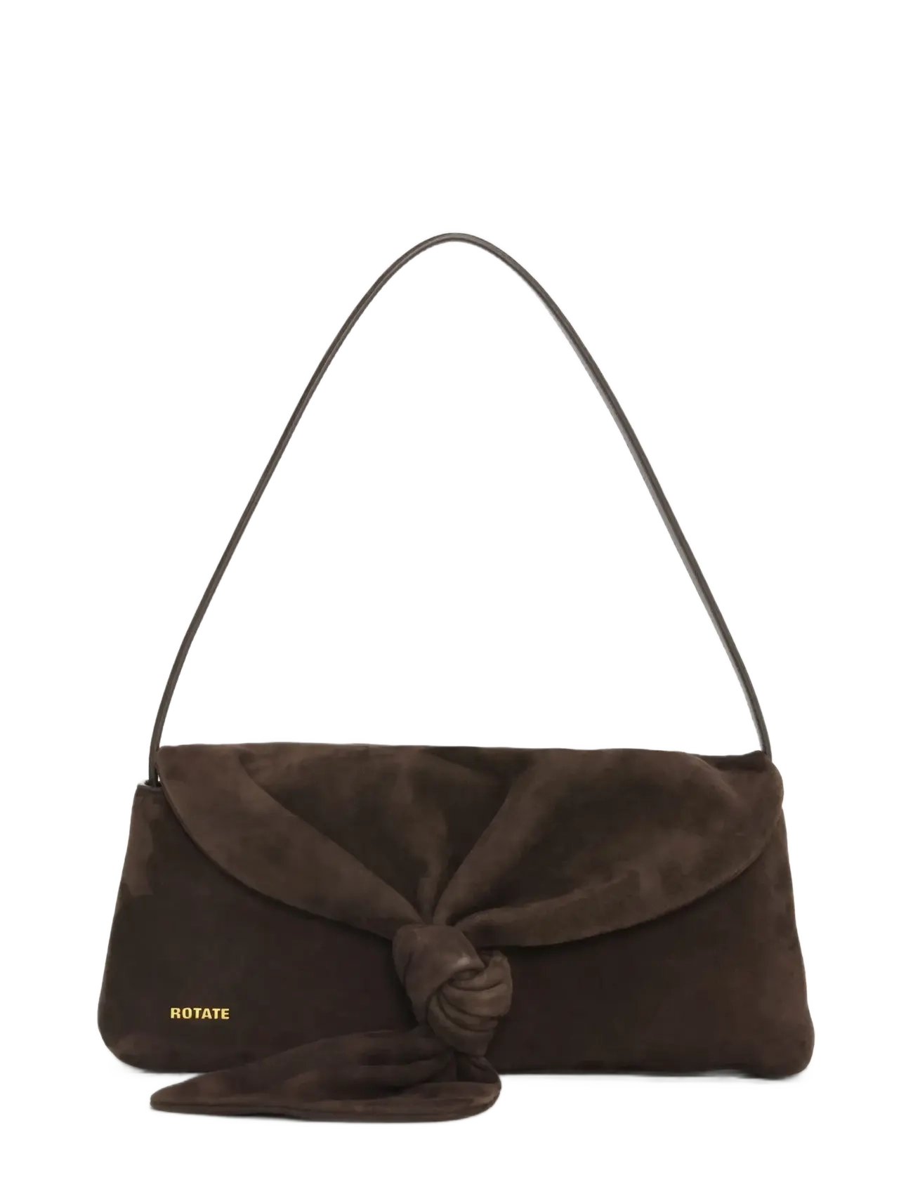 ROTATE Birger Christensen SUEDE KNOT SCARF BAG - ROTATE - CHOCOLATE TORTE / brown