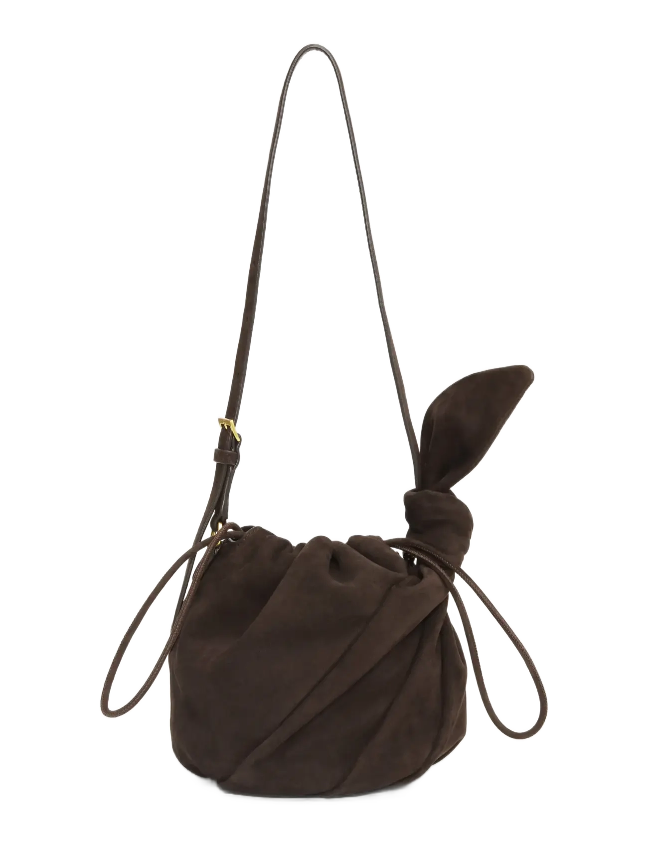ROTATE Suede Bon Bon Bag, One Size, Brown, Designere > Små Skuldertasker-Crossbody-Tasker, Dame