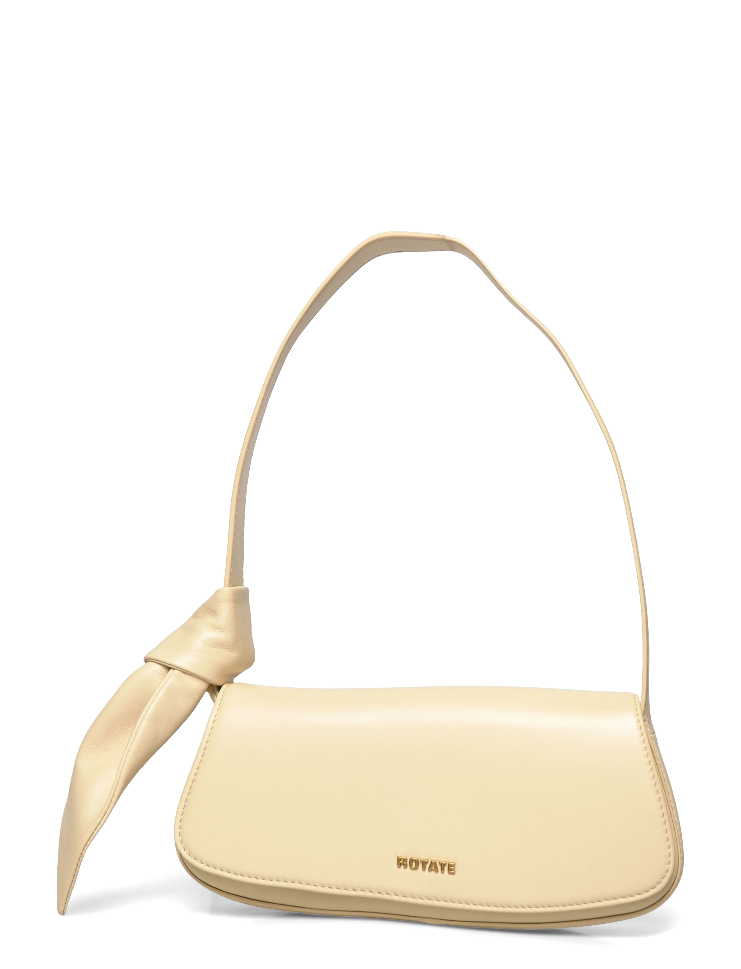 ROTATE Birger Christensen LEATHER KNOT STRAP BAG - Tasker - ITALIAN STRAW / yellow