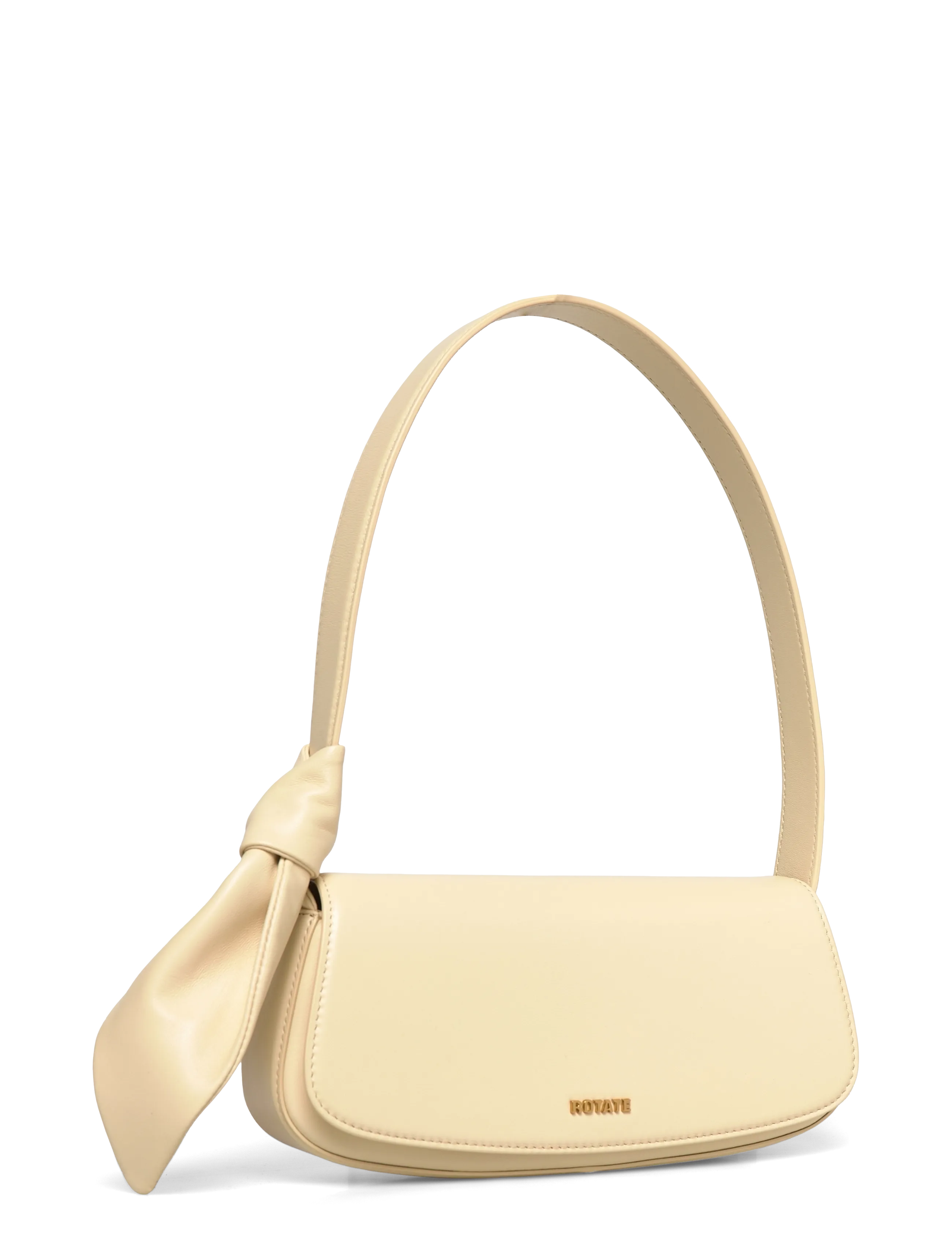 ROTATE - LEATHER KNOT STRAP BAG - fyrir sérstaka viðburði - italian straw - 2
