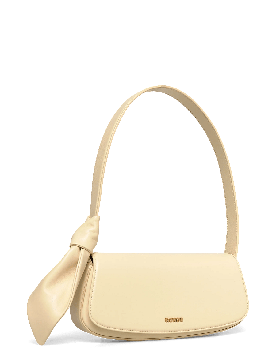ROTATE - LEATHER KNOT STRAP BAG - fyrir sérstaka viðburði - italian straw - 2