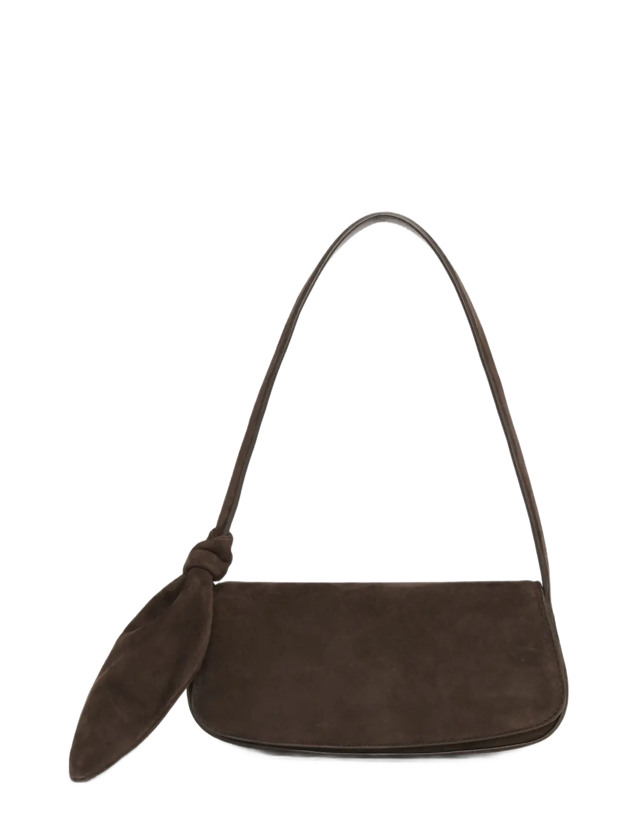 ROTATE Birger Christensen SUEDE KNOT STRAP BAG - ROTATE - CHOCOLATE TORTE / brown