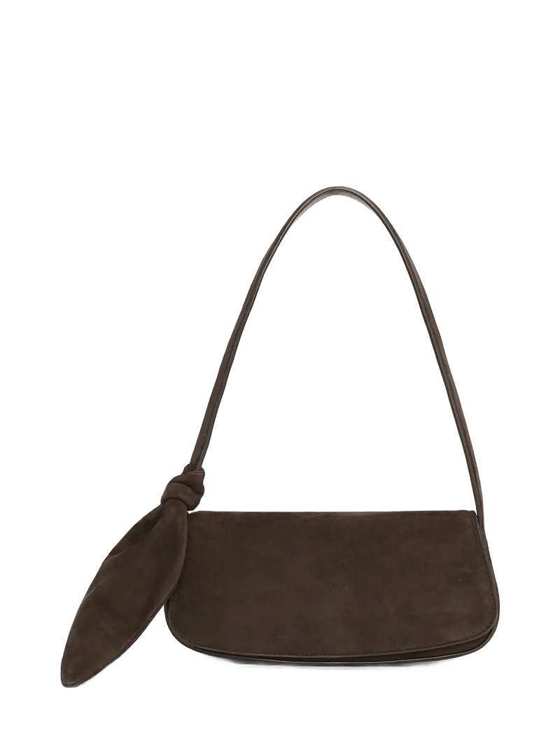 ROTATE Birger Christensen - SUEDE KNOT STRAP BAG - shoulder bags - chocolate torte - 0
