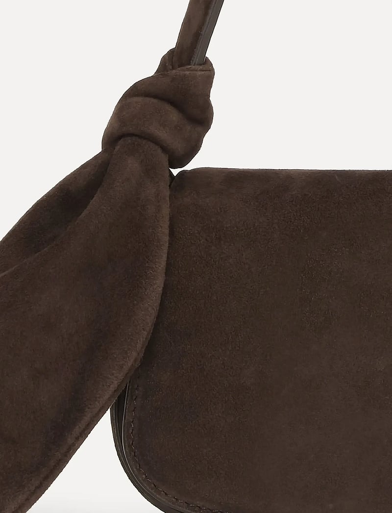 ROTATE Birger Christensen - SUEDE KNOT STRAP BAG - shoulder bags - chocolate torte - 1