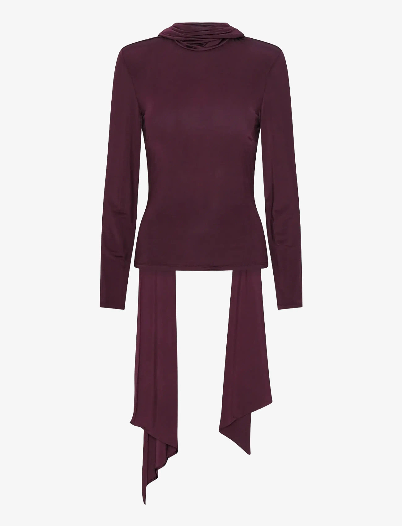 ROTATE - LONG-SLEEVED SCARF TOP - striktrøjer - winetasting - 0