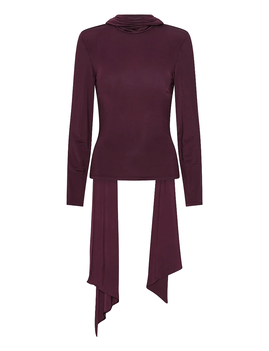 ROTATE - LONG-SLEEVED SCARF TOP - pullover - winetasting - 0