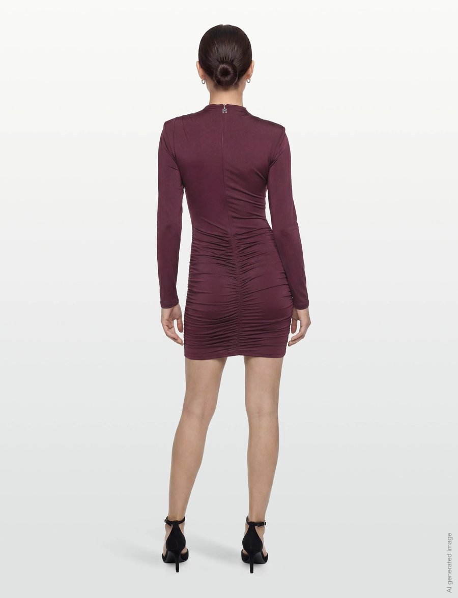 ROTATE - DRAPEY MINI DRESS - aðsniðnir kjólar - winetasting - 4