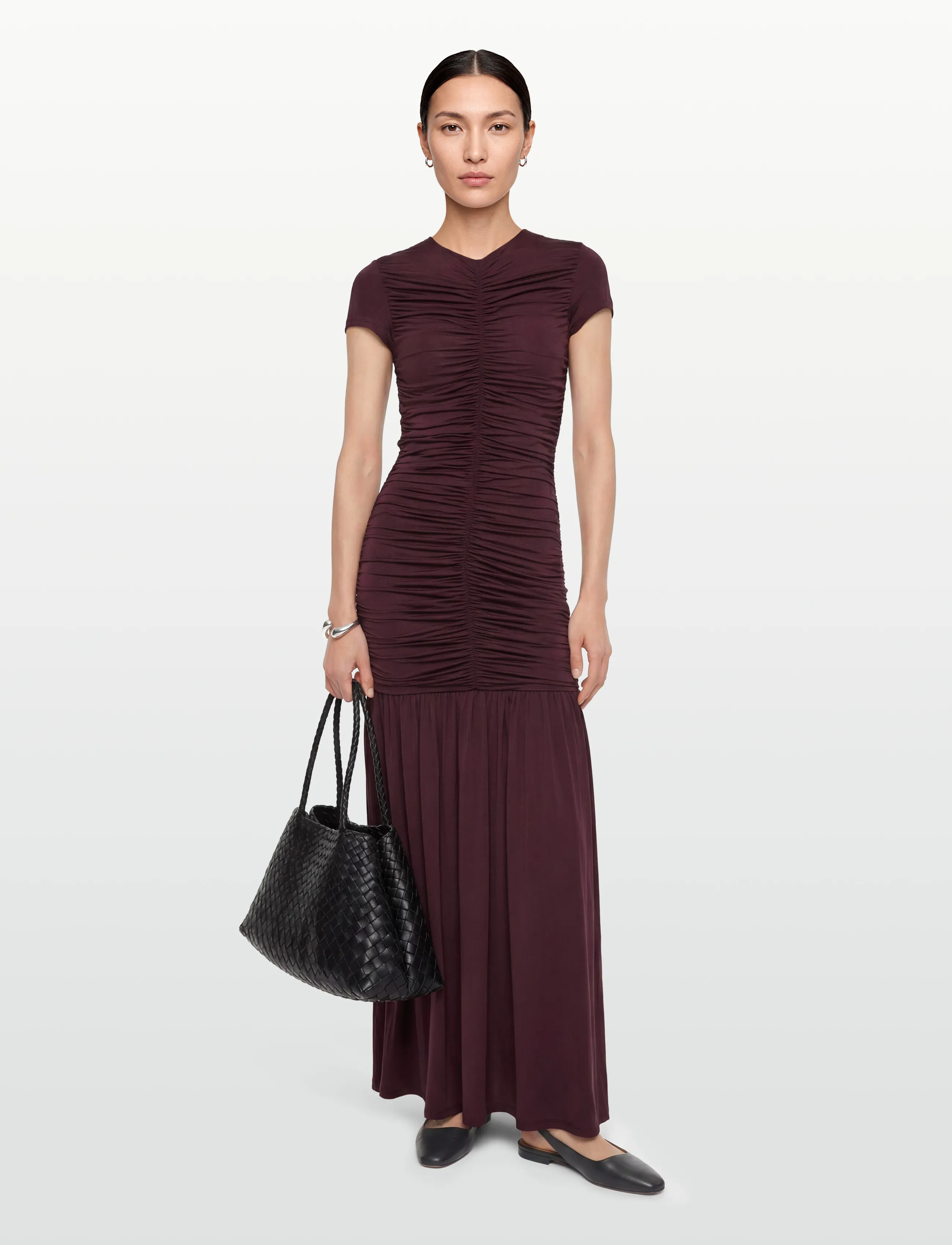 ROTATE GATHERED MAXI DRESS - Kleidung - WINETASTING / burgundy
