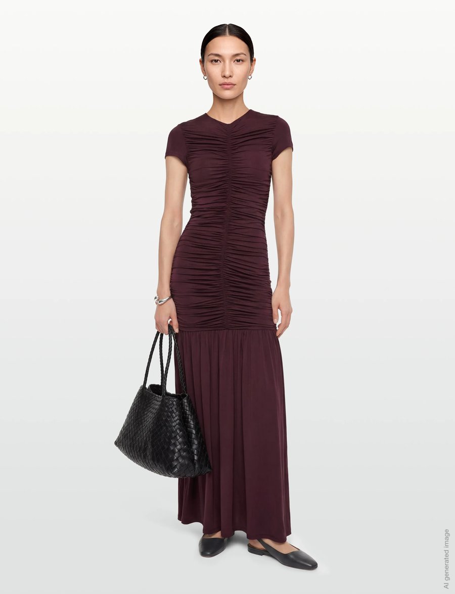 ROTATE - GATHERED MAXI DRESS - winetasting - 0