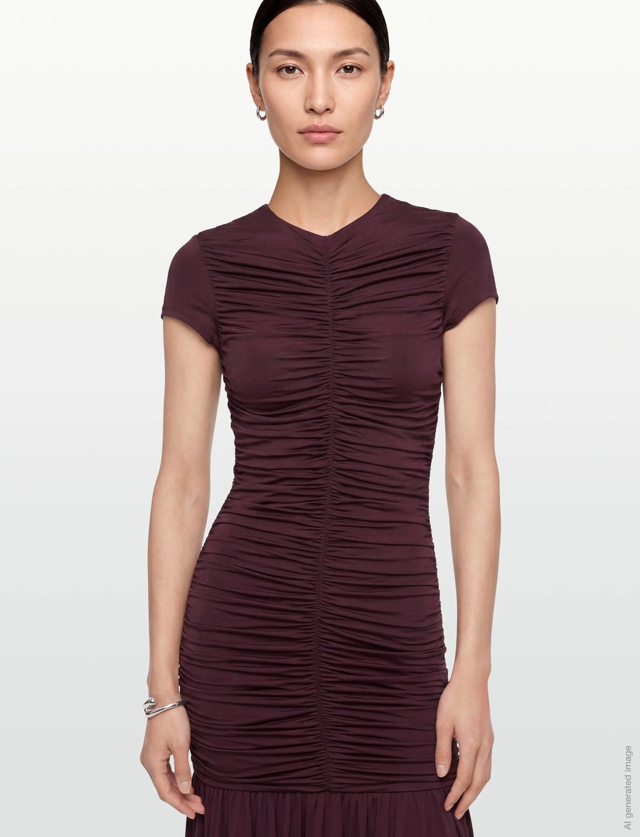 ROTATE - GATHERED MAXI DRESS - winetasting - 3