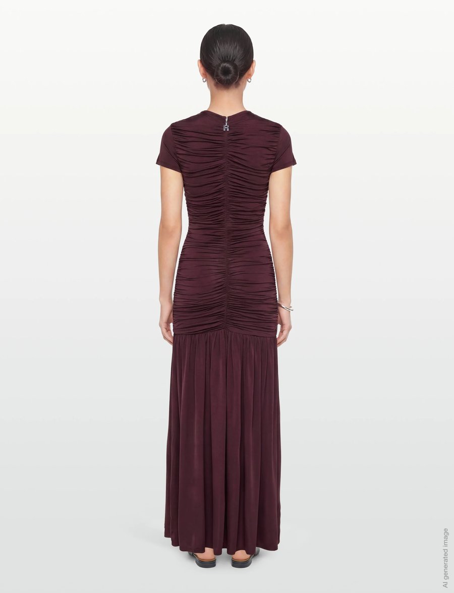 ROTATE - GATHERED MAXI DRESS - winetasting - 4