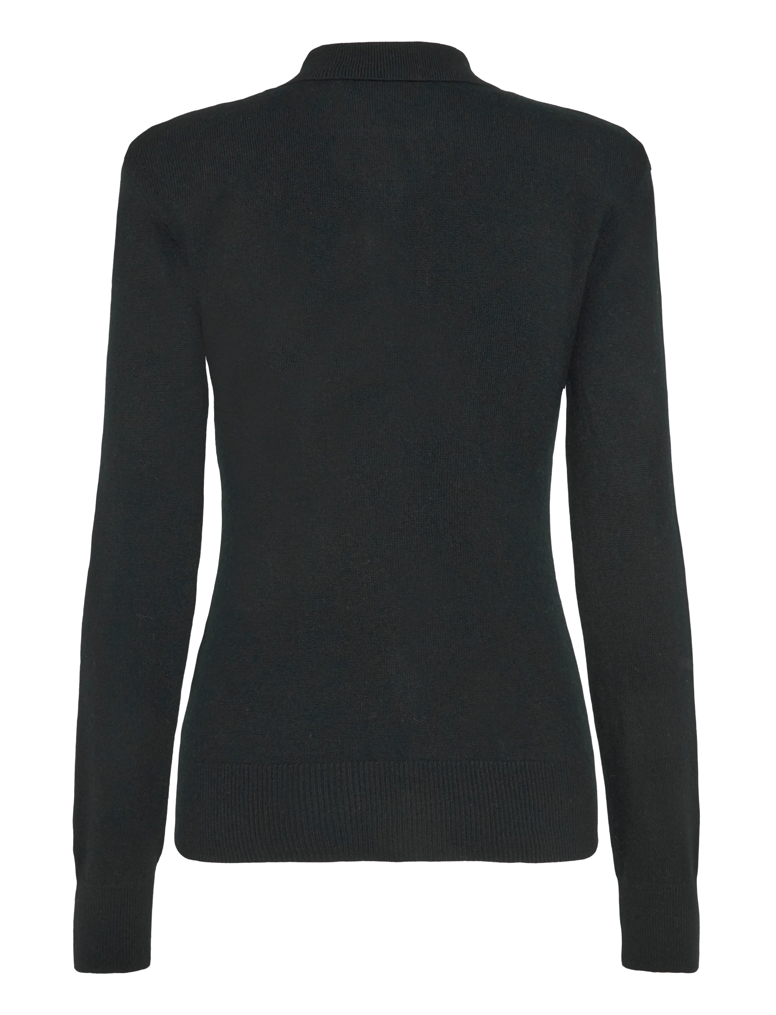 ROTATE - WOOL LONGLEEVE POLO - striktrøjer - black - 1