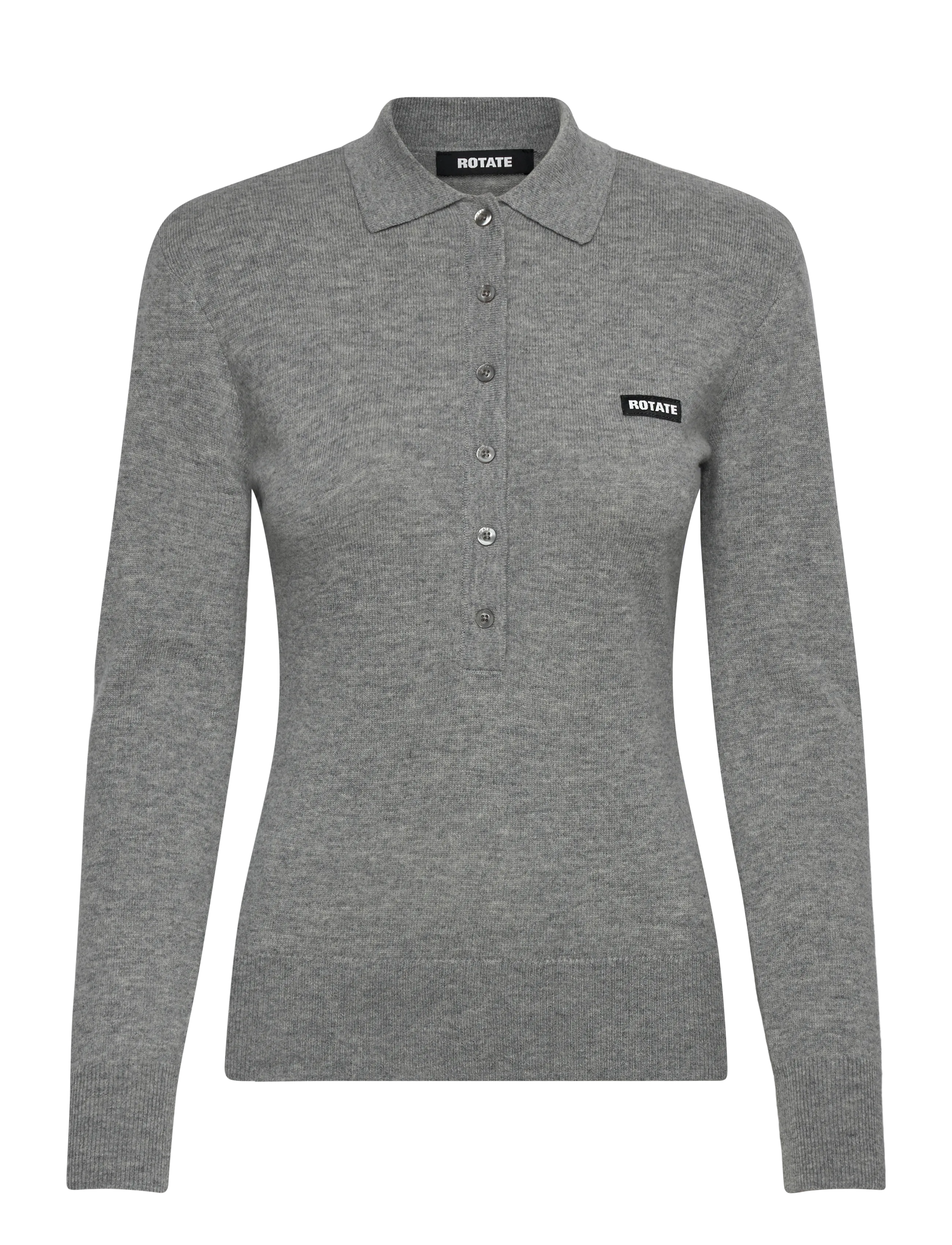 ROTATE WOOL LONGLEEVE POLO - Pullover - FROST GRAY / grey