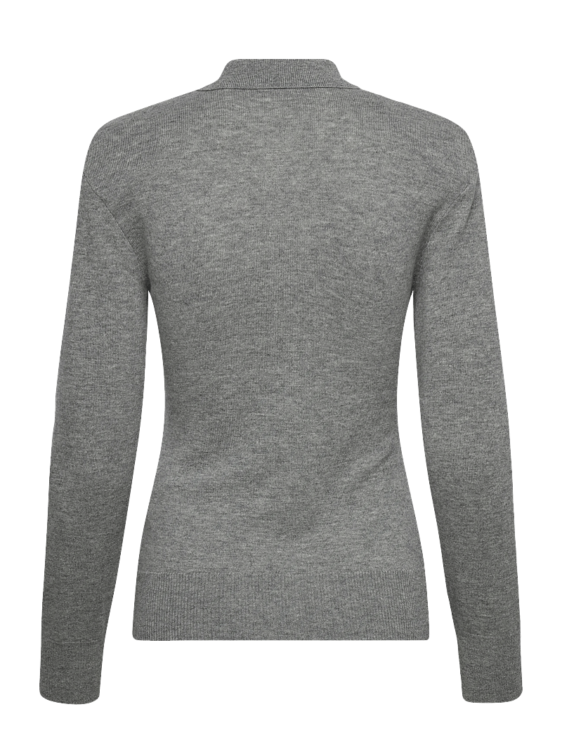 ROTATE - WOOL LONGLEEVE POLO - kashmir - frost gray - 1