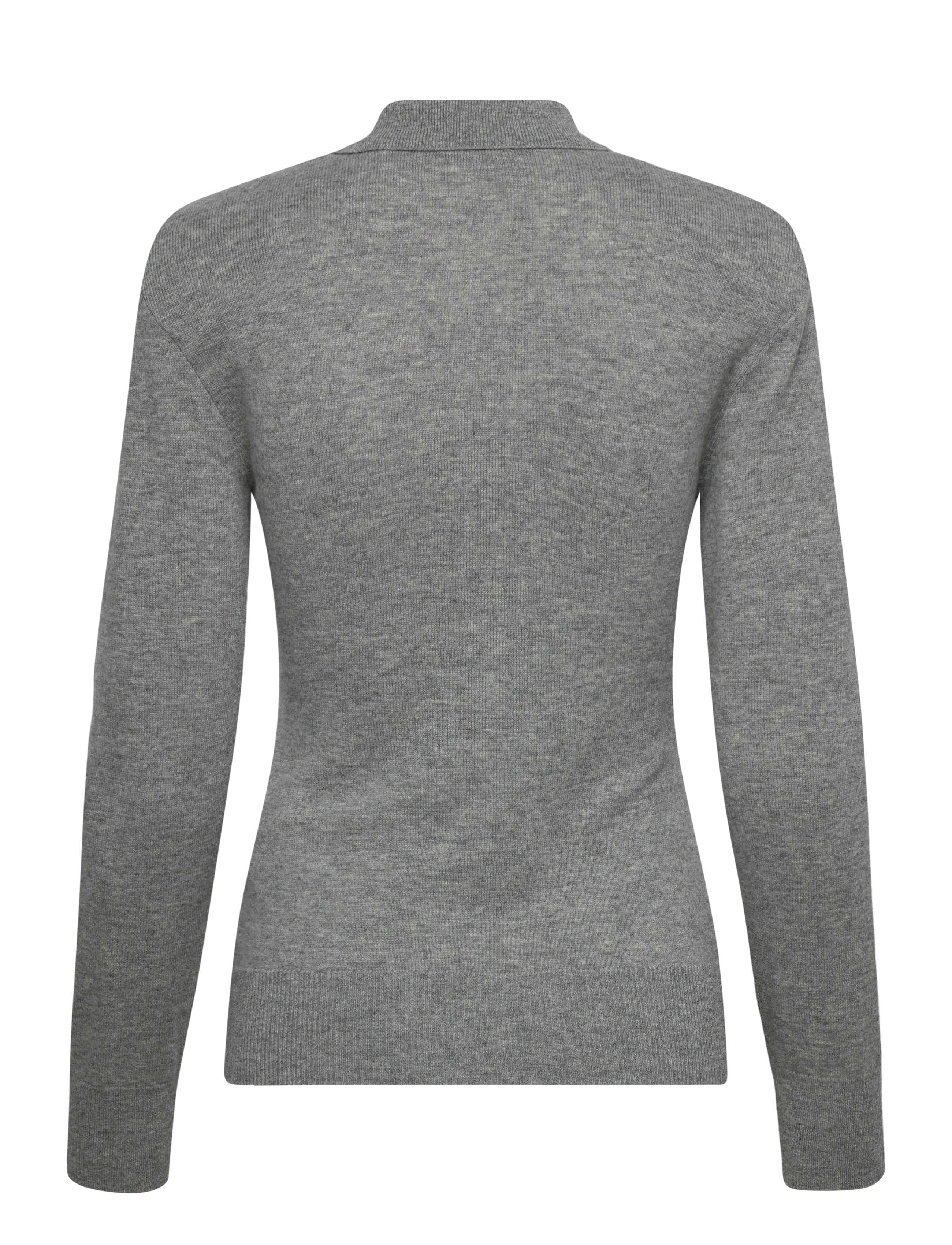 ROTATE - WOOL LONGLEEVE POLO - kasmír - frost gray - 1