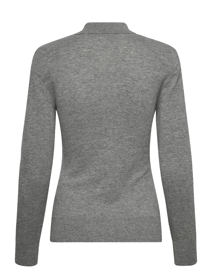 ROTATE - WOOL LONGLEEVE POLO - kasmír - frost gray - 1