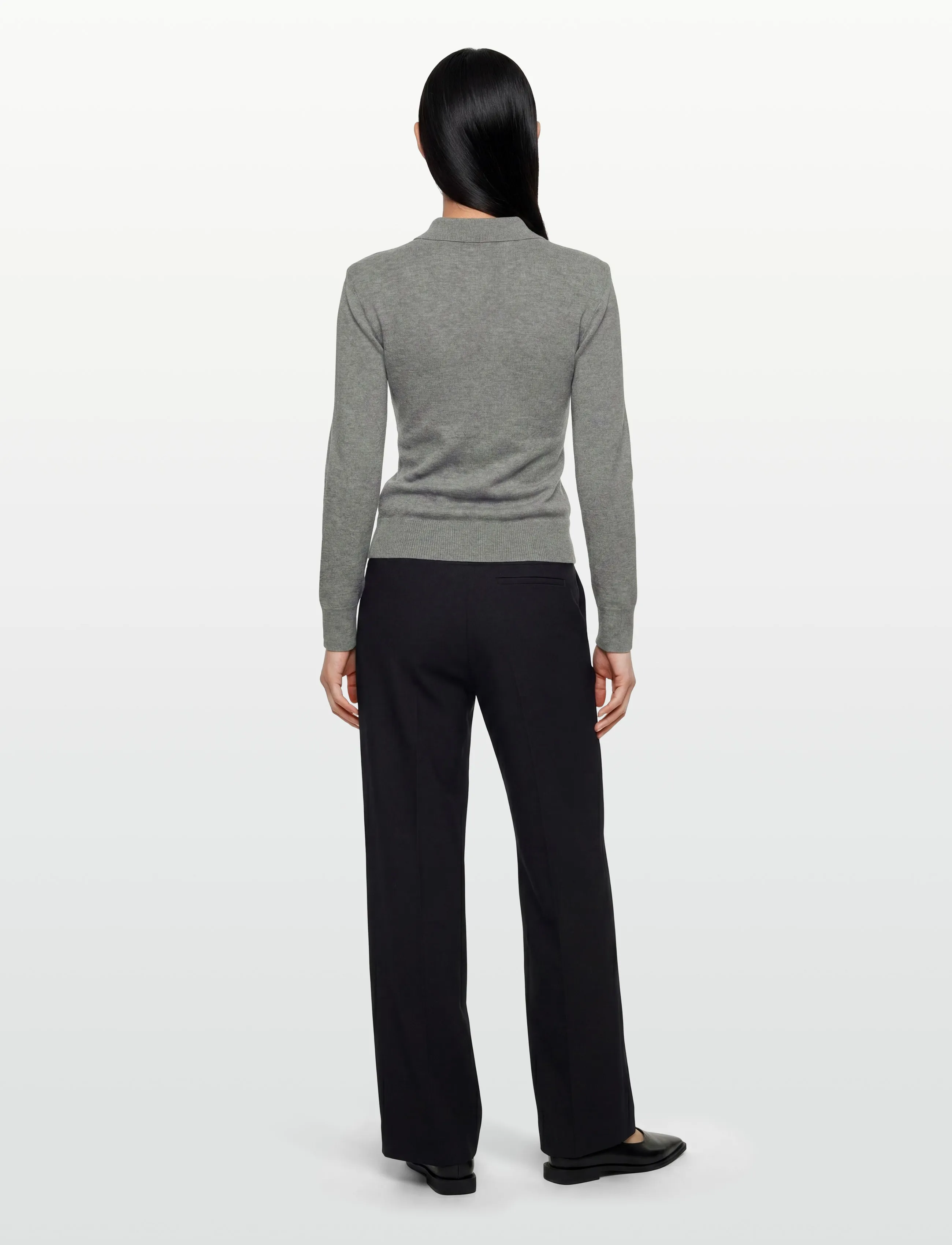 ROTATE - WOOL LONGLEEVE POLO - kampsunid - frost gray - 4