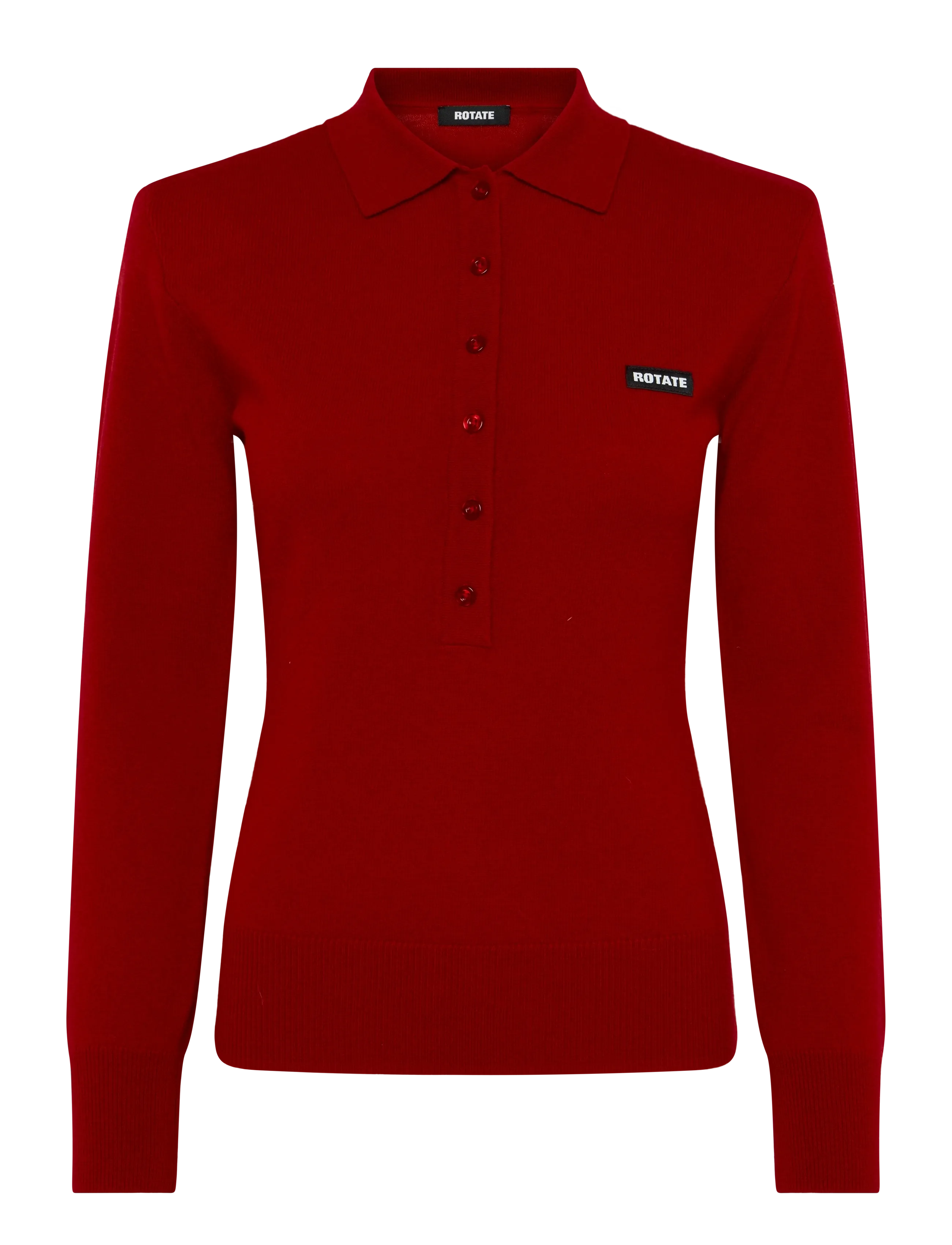 ROTATE WOOL LONGLEEVE POLO - T-särgid ja topid - SCOOTER RED / red
