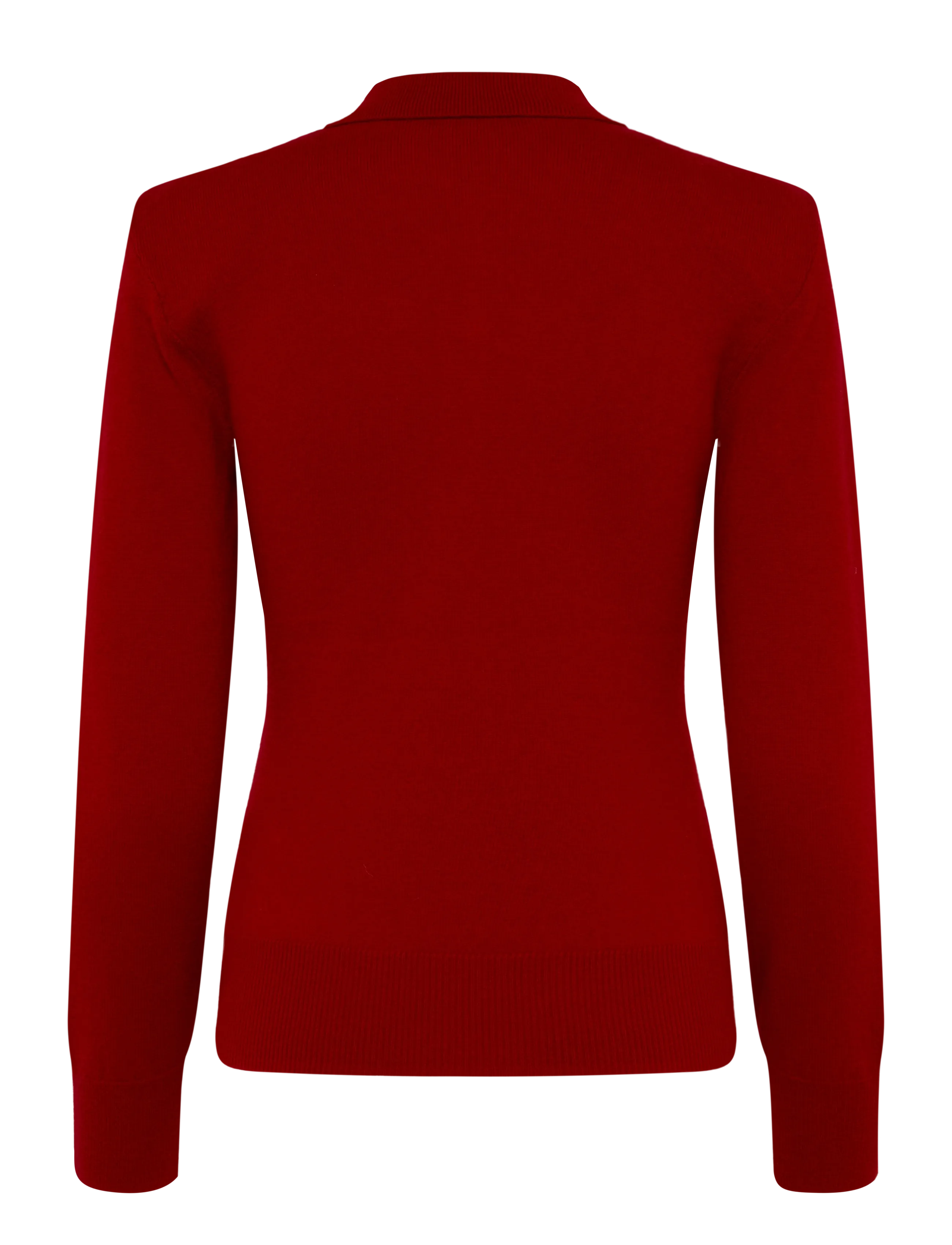 ROTATE - WOOL LONGLEEVE POLO - scooter red - 1