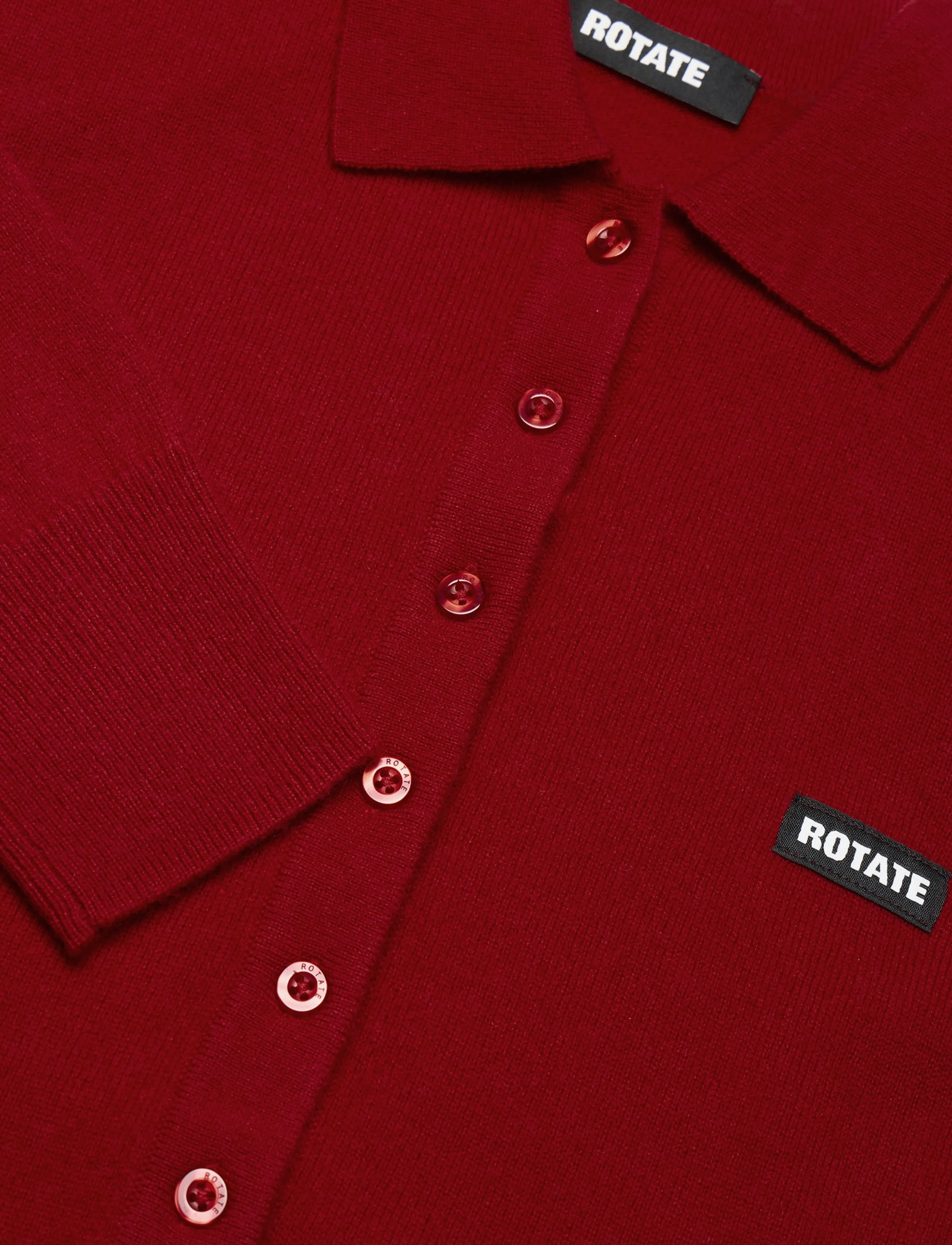 ROTATE - WOOL LONGLEEVE POLO - scooter red - 2