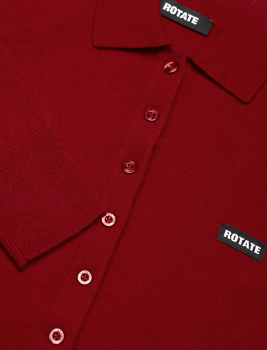 ROTATE - WOOL LONGLEEVE POLO - scooter red - 2