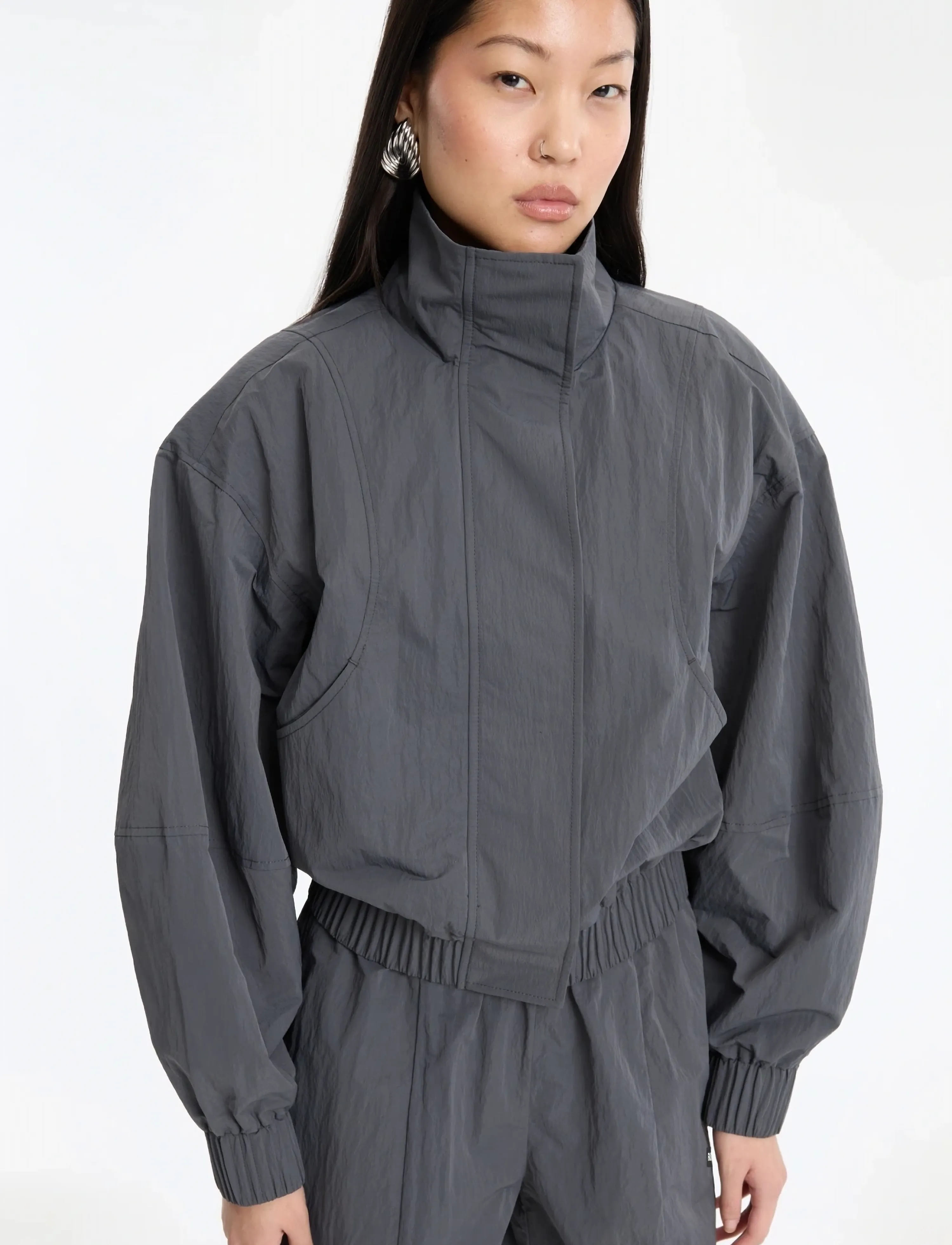 ROTATE Crispy Track Jacket, L, Jackets, Grau - Bomber, Frauen