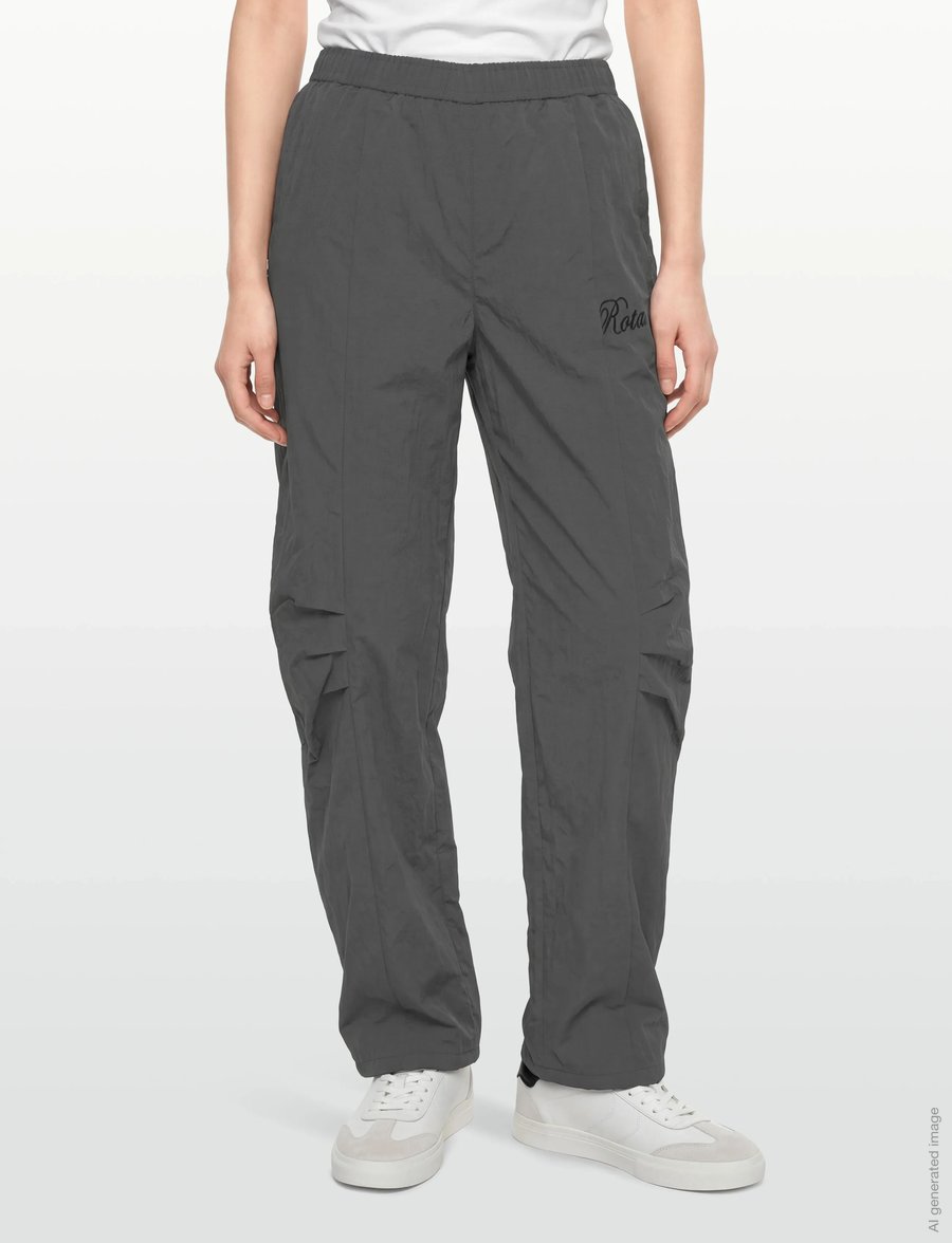 ROTATE - CRISPY TRACK PANTS - tiesaus kirpimo kelnės - gray pinstripe - 4