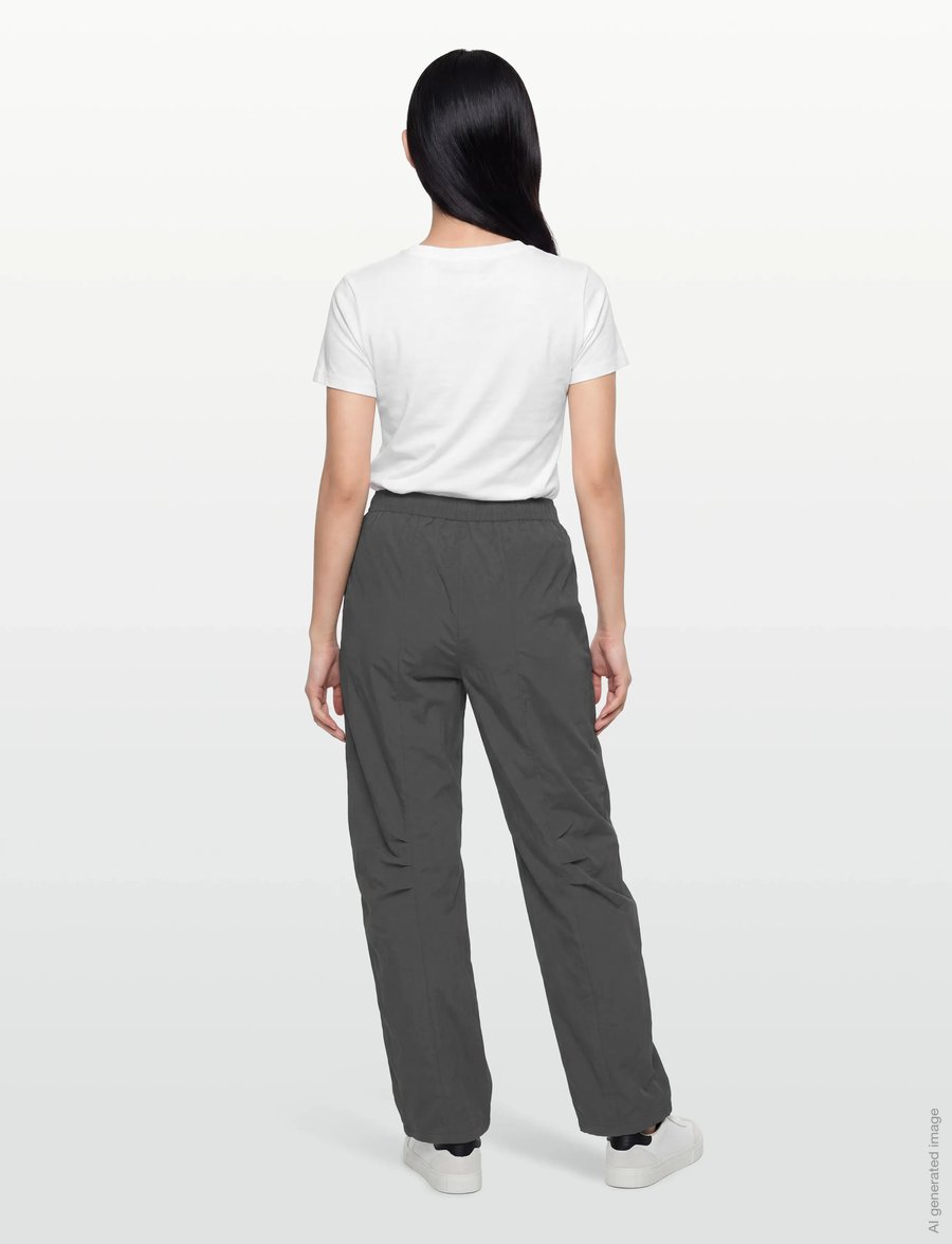 ROTATE - CRISPY TRACK PANTS - tiesaus kirpimo kelnės - gray pinstripe - 5