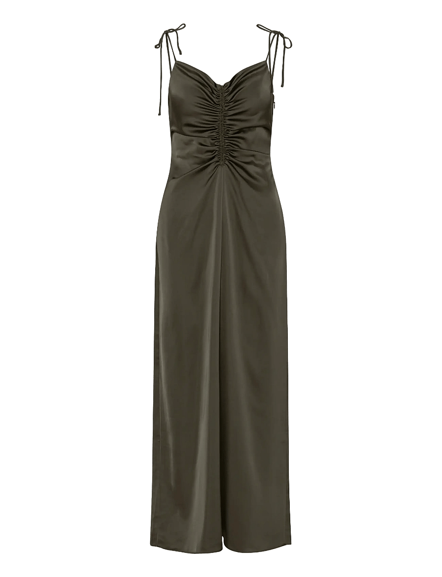 ROTATE - V-NECK SLIP DRESS - Õlapaeltega kleidid - black olive - 1