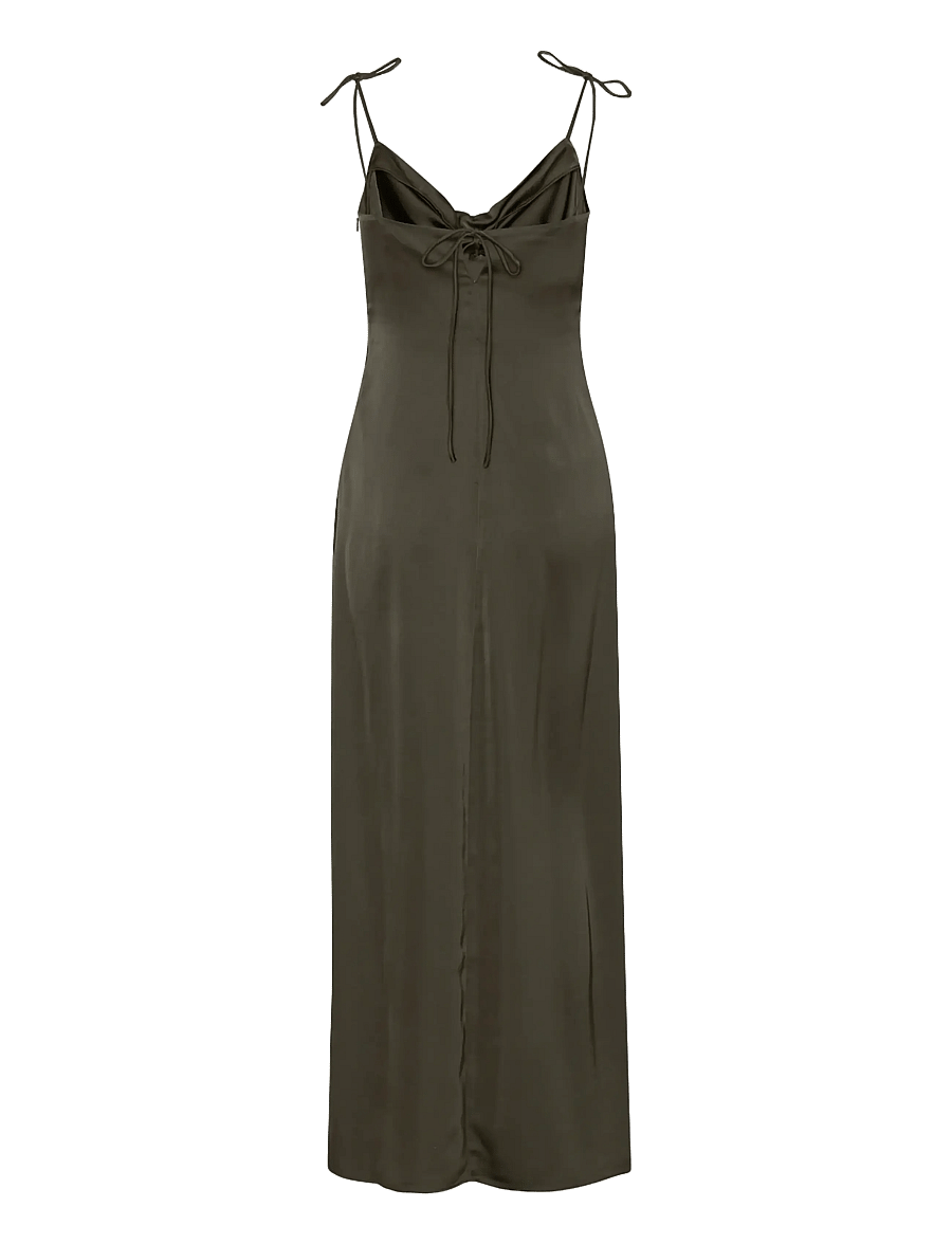 ROTATE - V-NECK SLIP DRESS - Õlapaeltega kleidid - black olive - 2