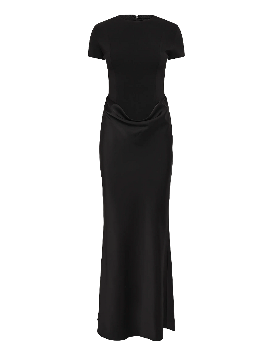 ROTATE - CAPSLEEVE DRAPED MAXI - black - 0