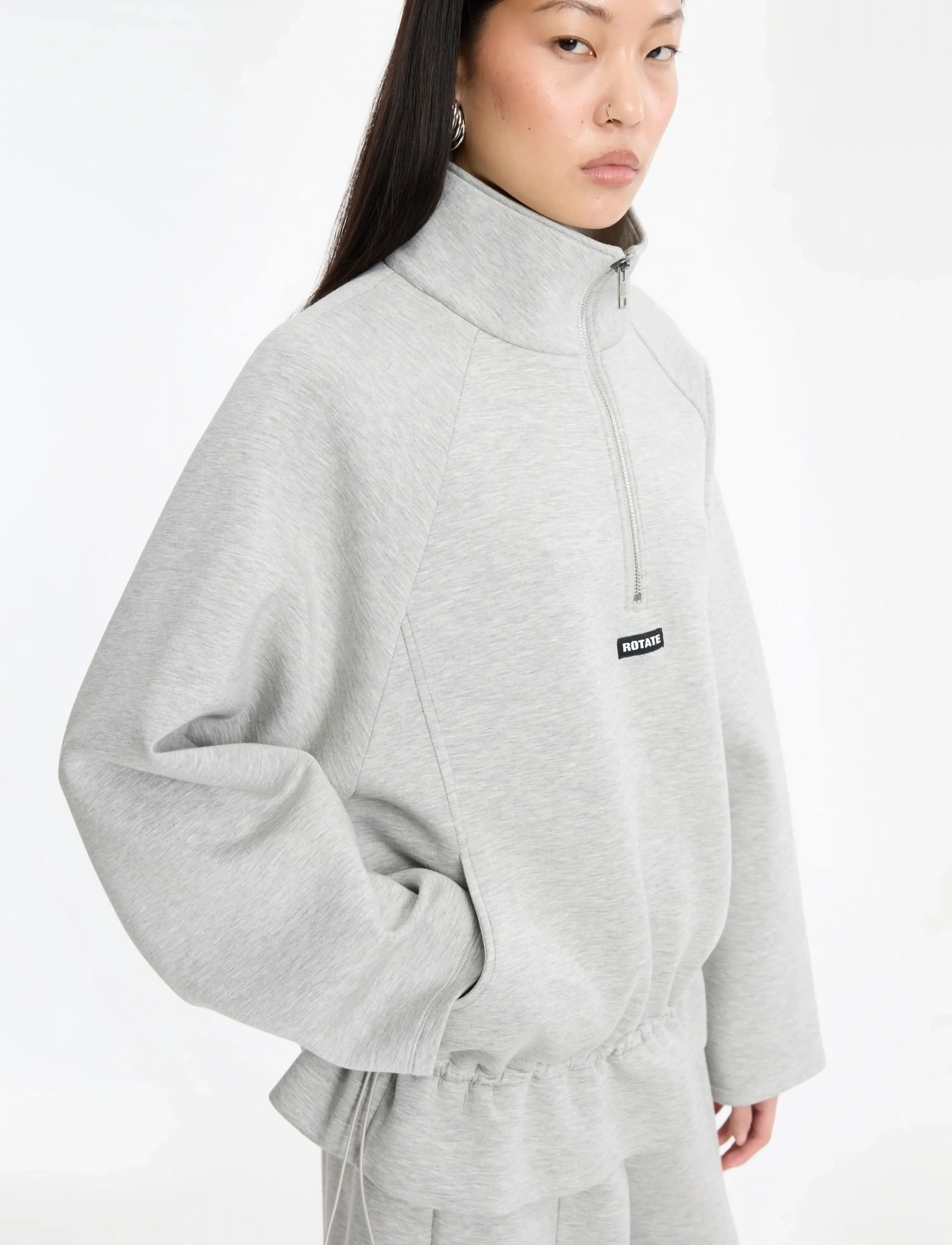 ROTATE - SCUBA HALF ZIP JACKET - pavasara jakas - light grey melange - 3