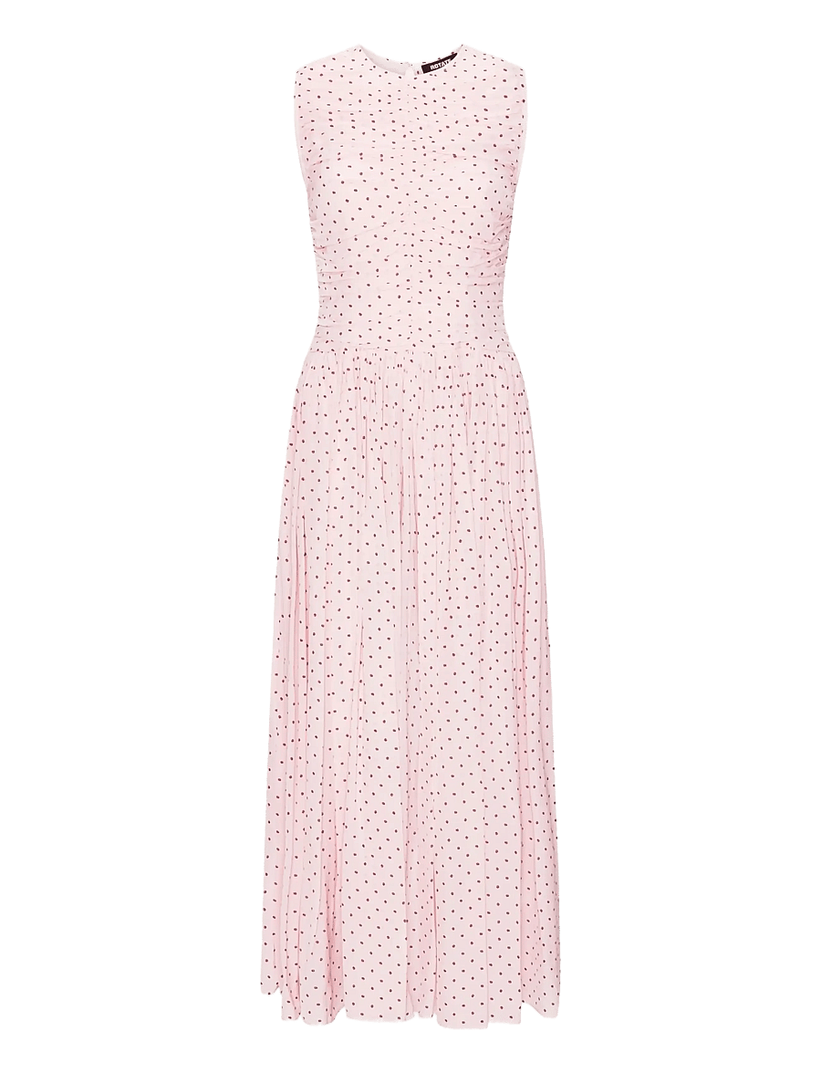 ROTATE - NS RUCHED DRESS - vasaras kleitas - barely pink comb. - 0