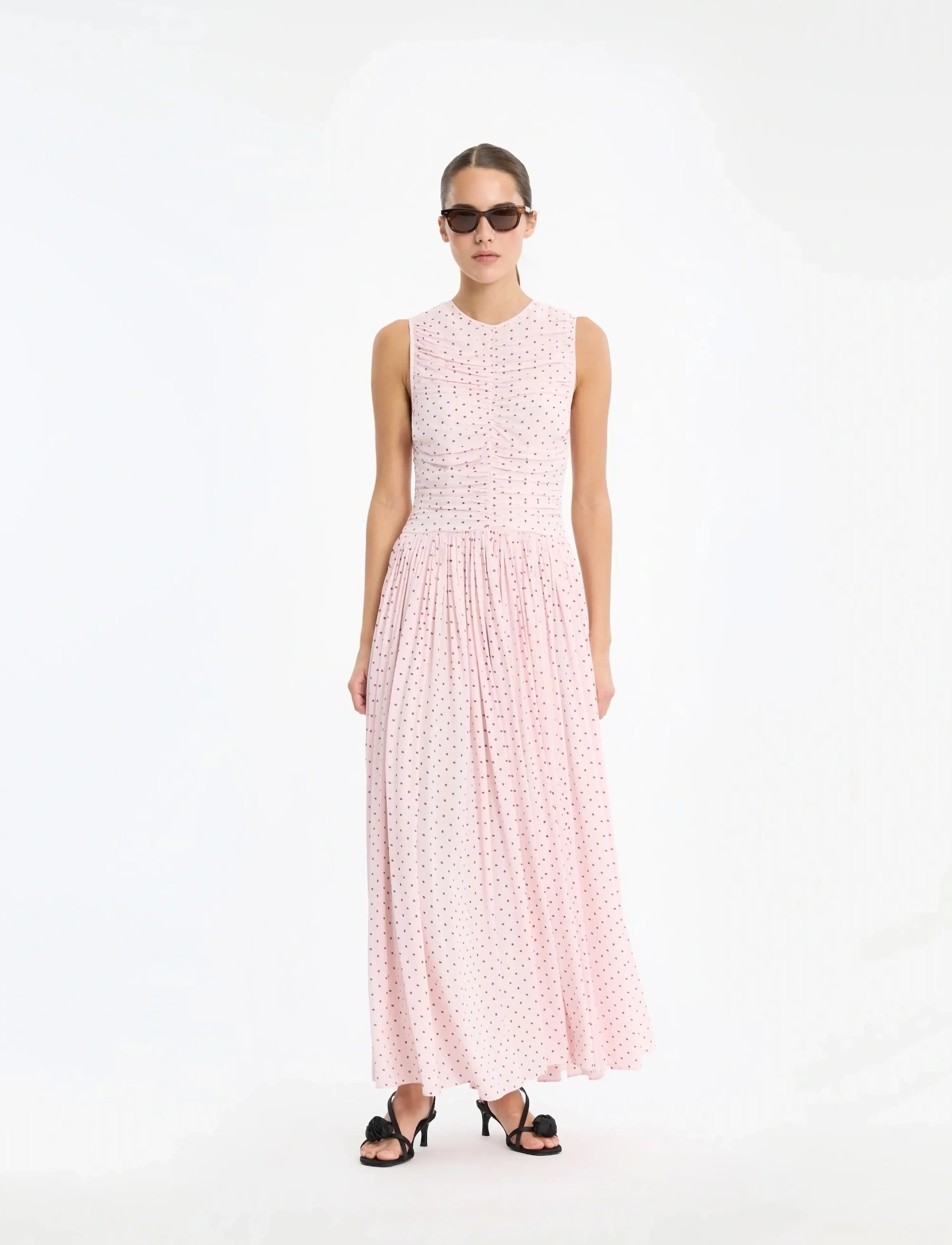 ROTATE - NS RUCHED DRESS - vasaras kleitas - barely pink comb. - 3