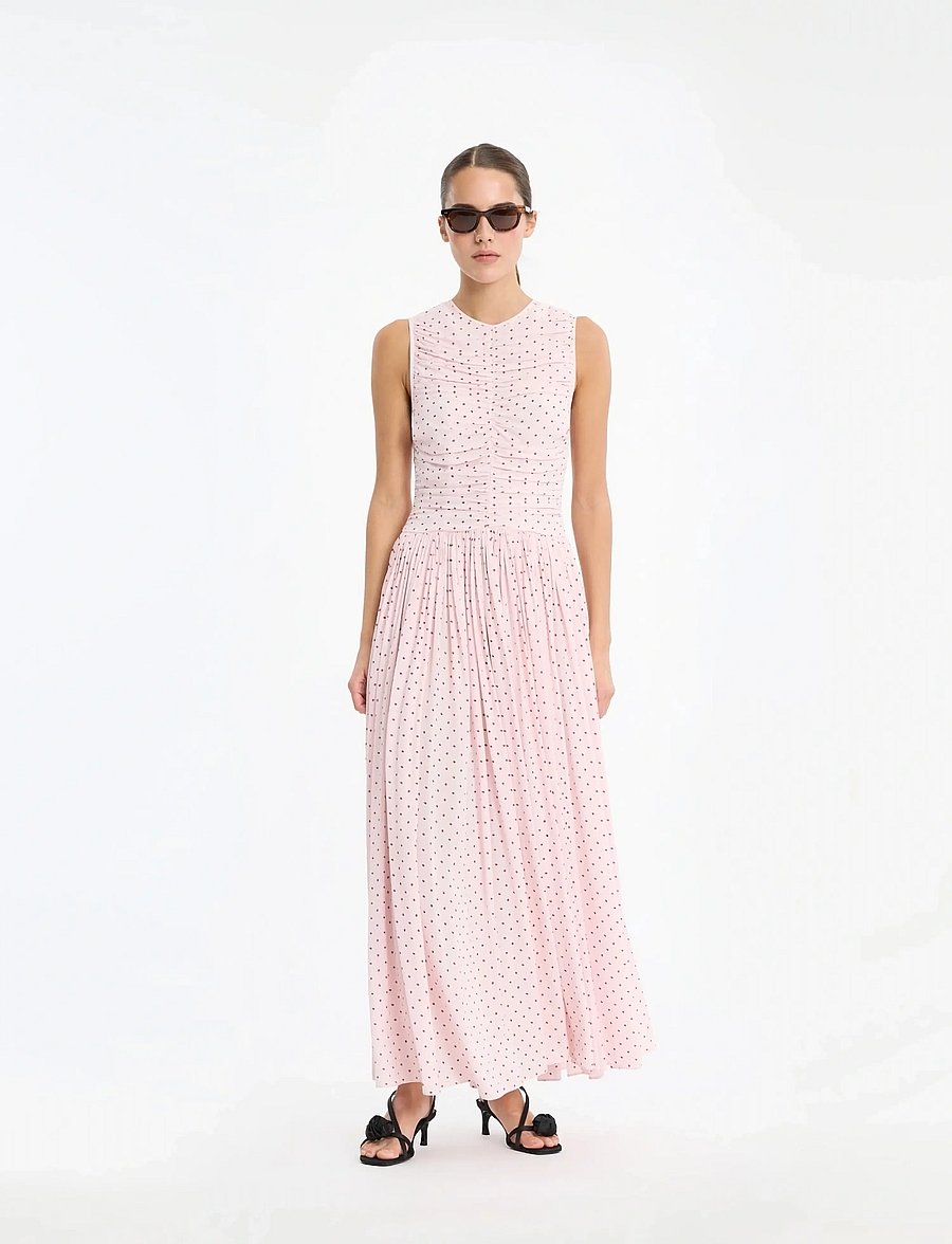 ROTATE - NS RUCHED DRESS - vasaras kleitas - barely pink comb. - 3