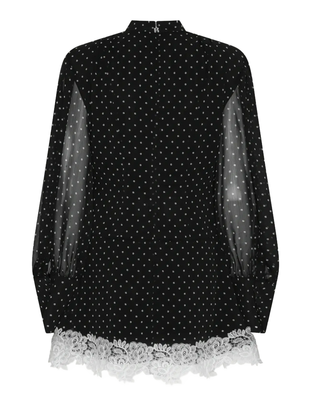 ROTATE - MINIDRESS LS LACE DETAIL - mežģīņu kleitas - 1000 black comb. - 2