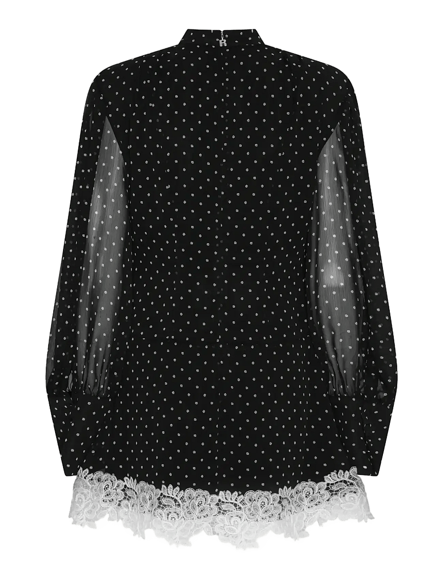 ROTATE - MINIDRESS LS LACE DETAIL - lace dresses - 1000 black comb. - 2