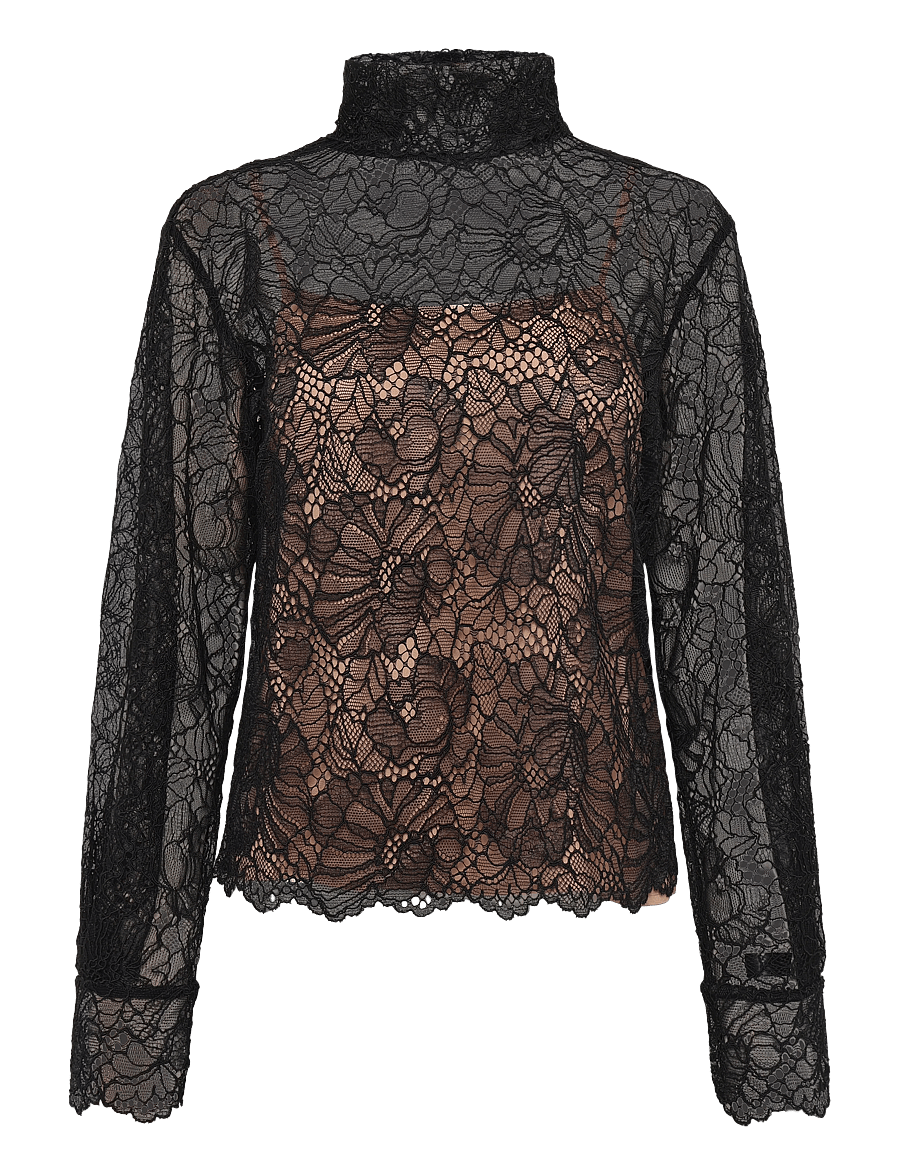 ROTATE - LACE LONG SLEEVE BLOUSE - black - 0