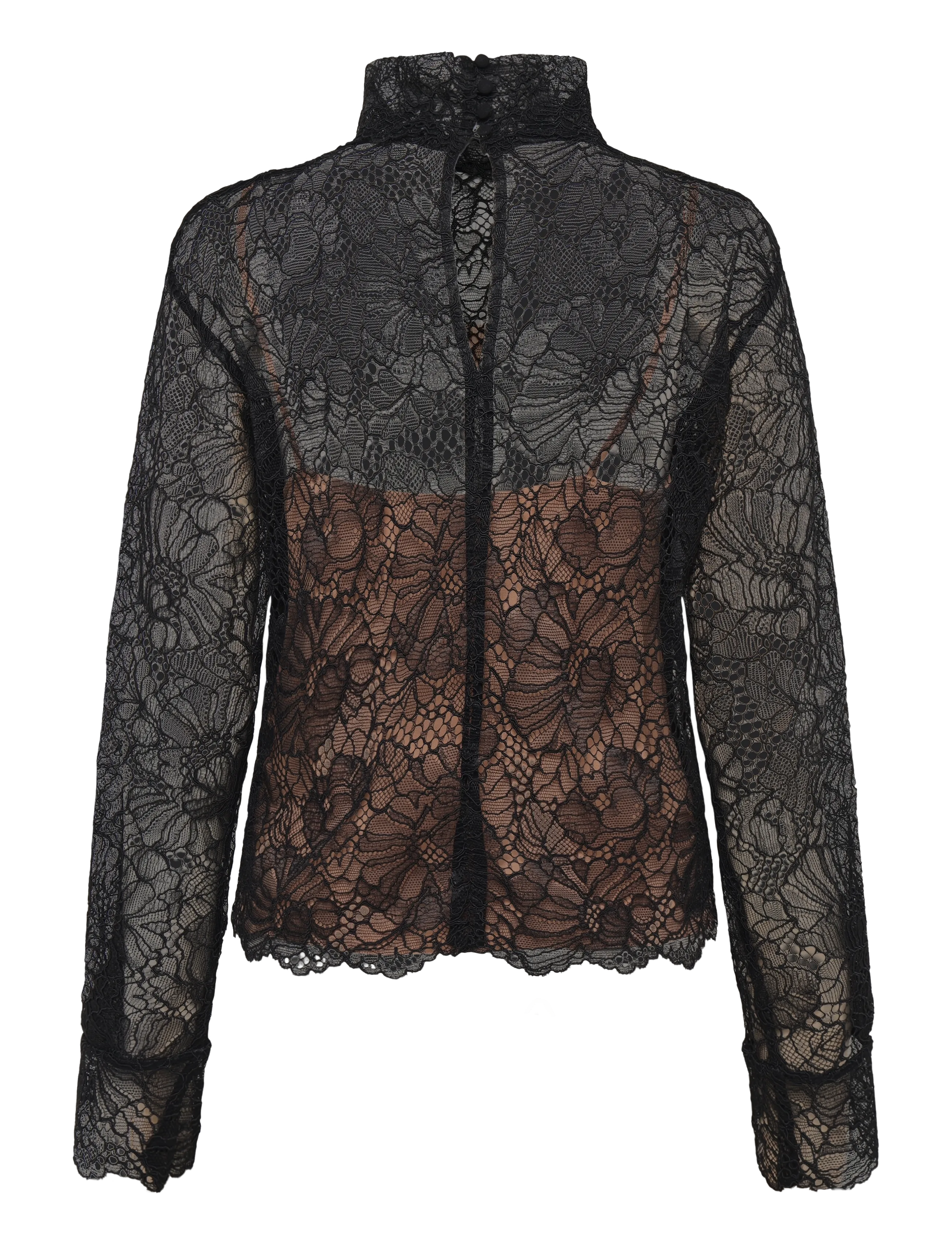 ROTATE - LACE LONG SLEEVE BLOUSE - black - 1