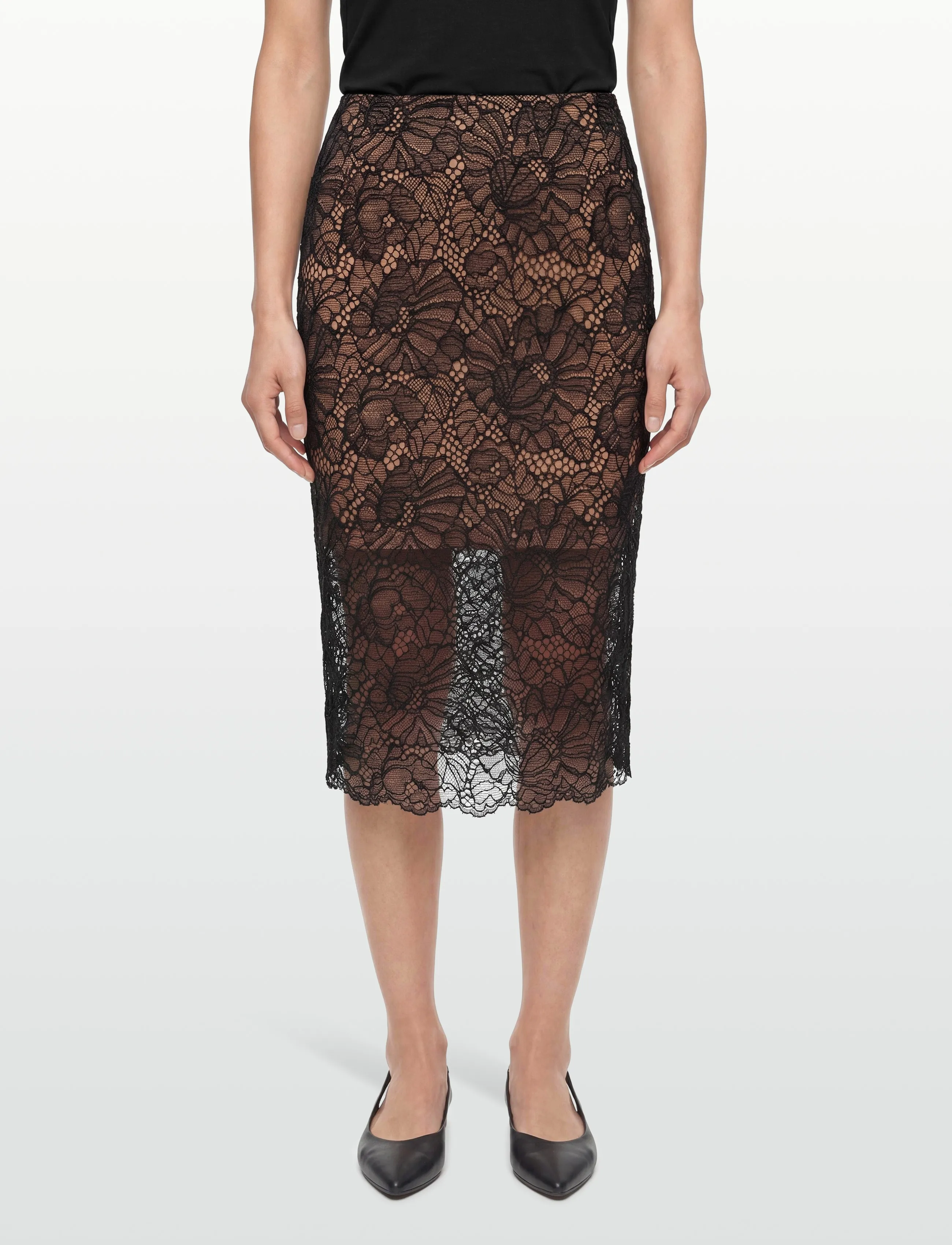 ROTATE - LACE MIDI PENCIL SKIRT - black - 5