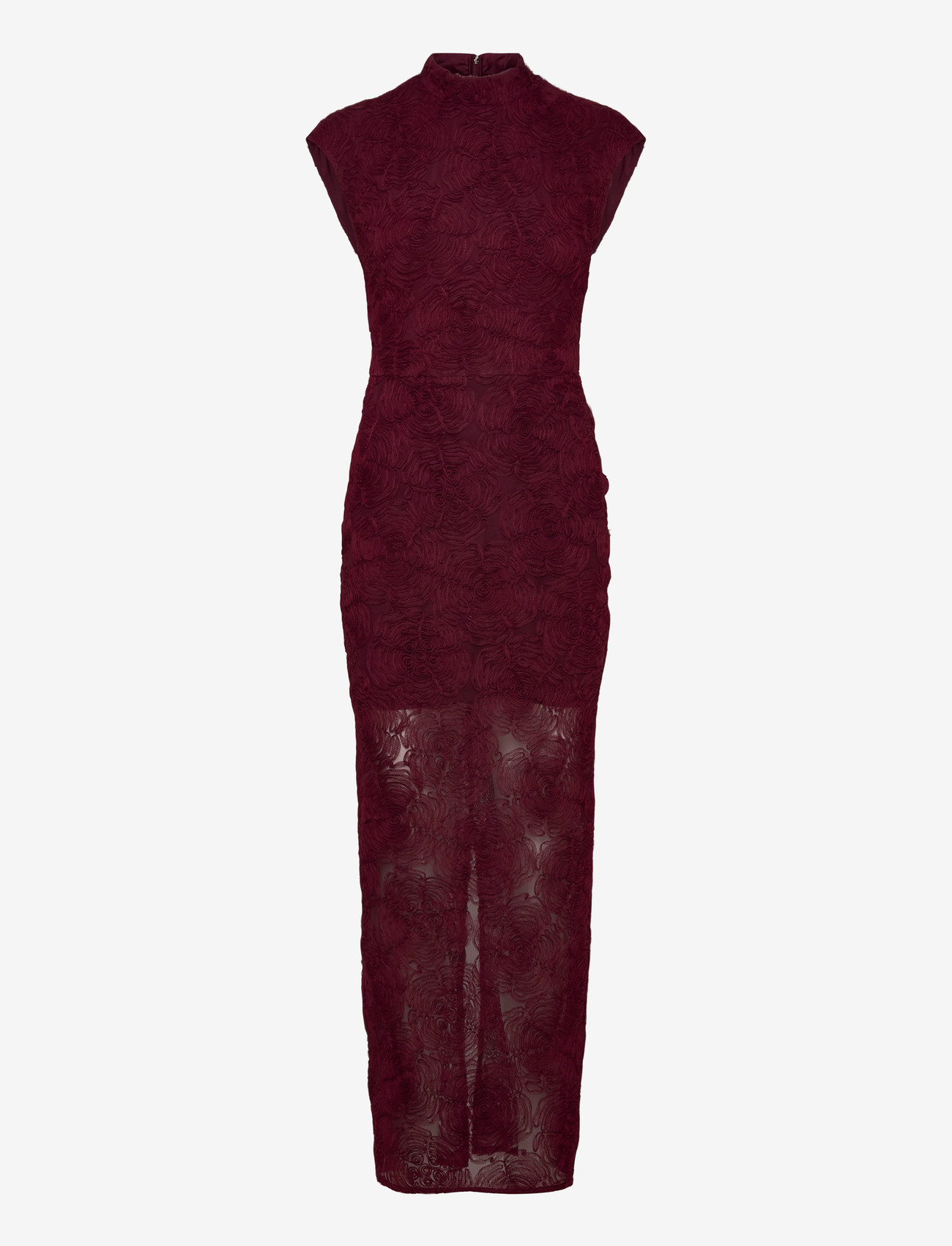 ROTATE - FLOWER MESH MAXI DRESS - aftenkjoler - decadent chocolate - 0