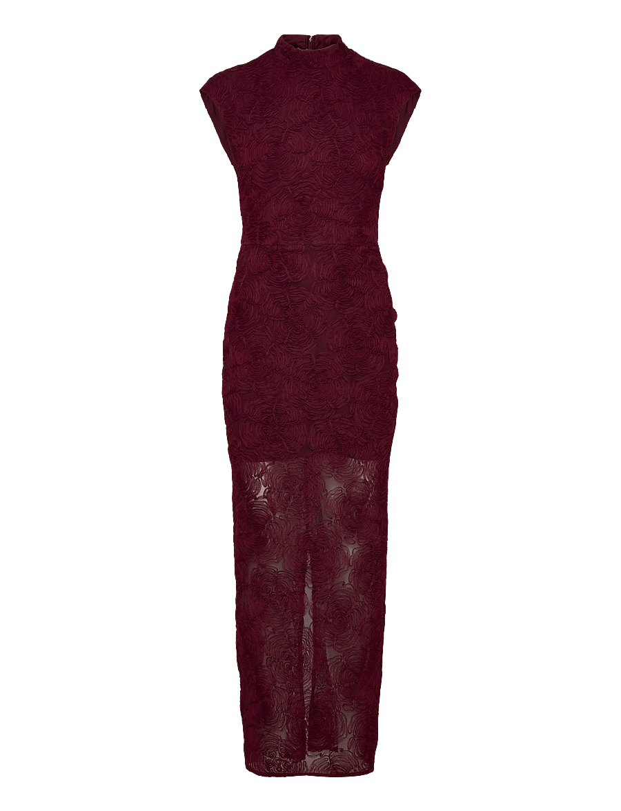 ROTATE - FLOWER MESH MAXI DRESS - evening dresses - decadent chocolate - 0
