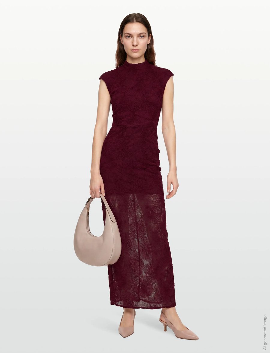 ROTATE - FLOWER MESH MAXI DRESS - aftonklänningar - decadent chocolate - 0