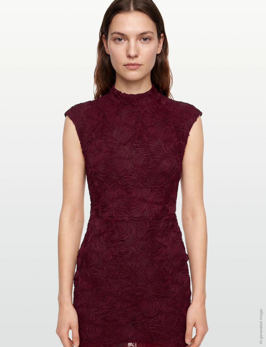 ROTATE - FLOWER MESH MAXI DRESS - aftonklänningar - decadent chocolate - 3
