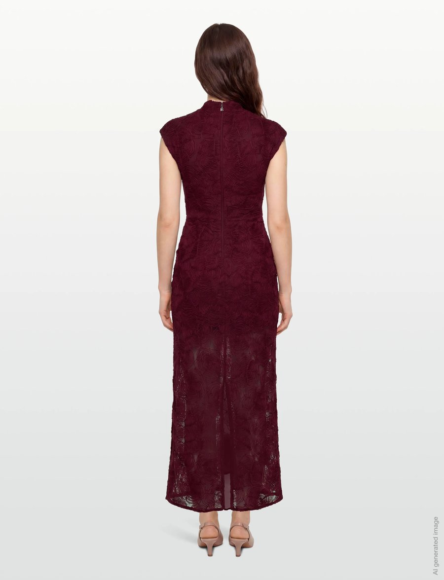 ROTATE - FLOWER MESH MAXI DRESS - aftonklänningar - decadent chocolate - 4