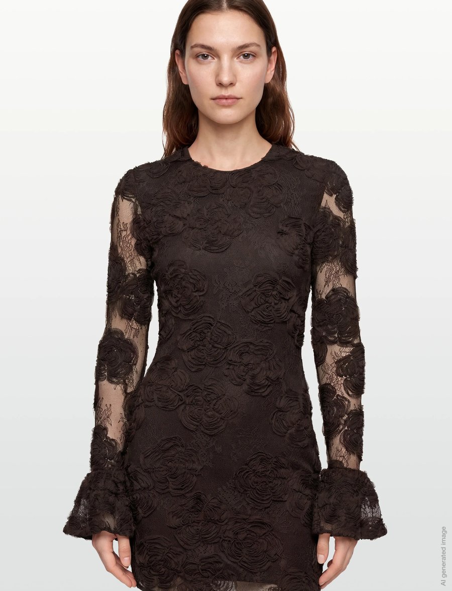 ROTATE - 3D FLOWER LS MINI DRESS - robes de cocktail - molÉ - 5
