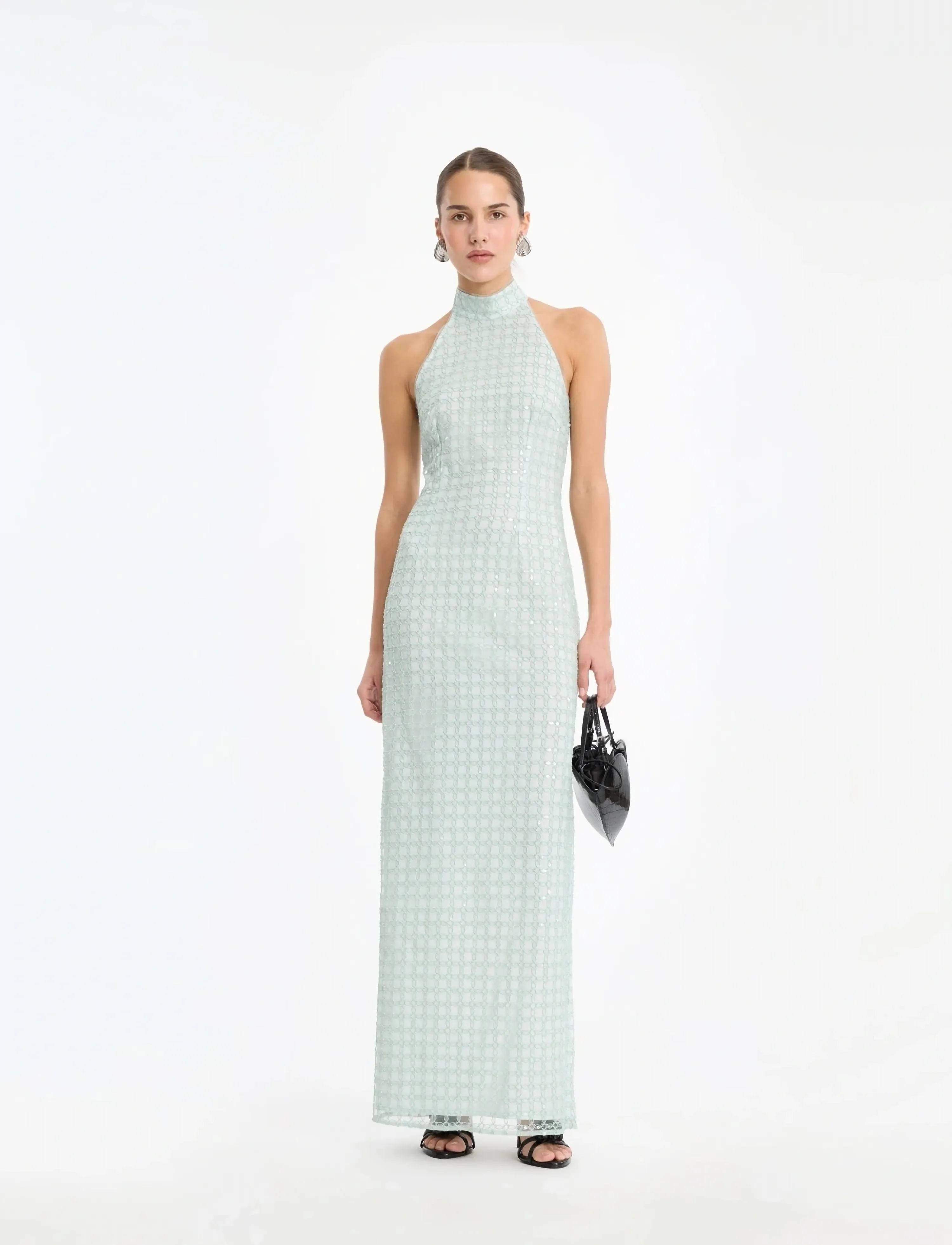 ROTATE BEADED MAXI DRESS - Kleding - ICE FLOW / green