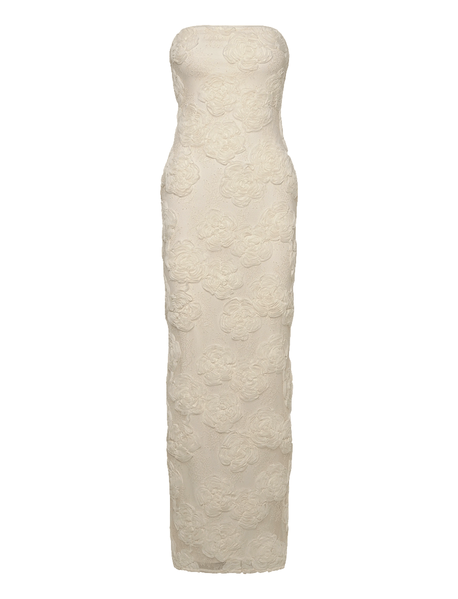 ROTATE - FLOWER MESH TUBE DRESS - abendkleider - egret - 0