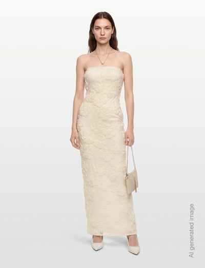Flower Mesh Tube Dress - Maxikjoler